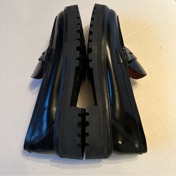 Reformation Agathea Sz 9 Chunky Loafers In Black NWOB - Picture 4 of 9